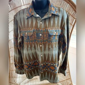 RRL Double RL Ralph Lauren Shirt Mens Medium Aztec Navajo South Western Jacquard